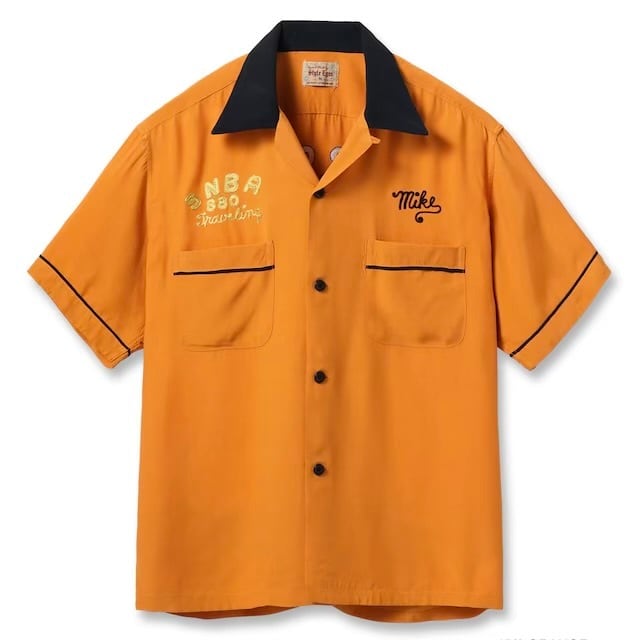 STYLE EYES / RAYON BOWLING SHIRT “LEE & SMITH” Orange | -FLAGS 2nd
