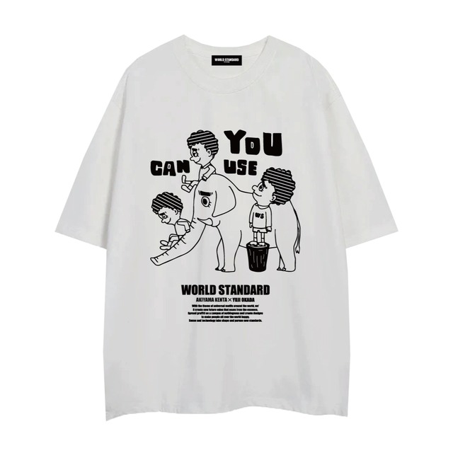 【数量限定】WORLD STANDARD×アキナ秋山コラボクルーネックプリントTシャツ/WSHT-071