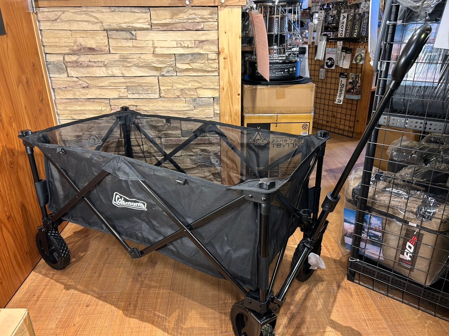 Colemanコールマン】アウトドアワゴン メッシュ（ブラック）※一部店舗