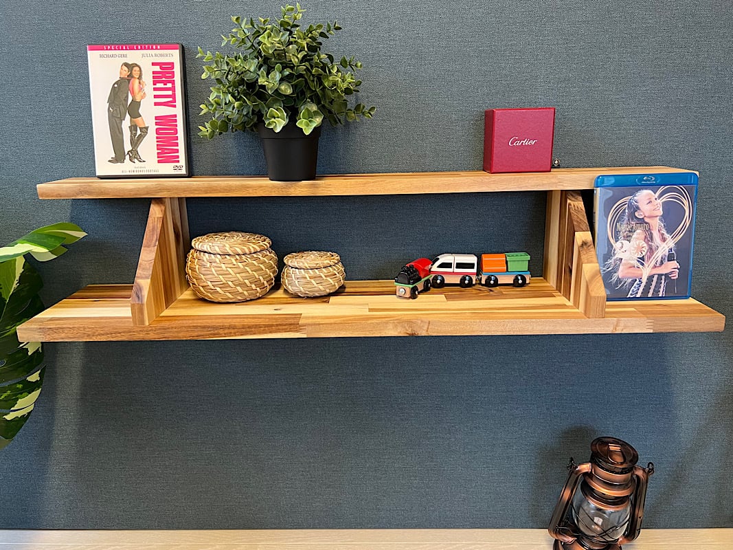 送料無料】 ウォールシェルフ マガジンラック 縦格子 60cm ブラウン