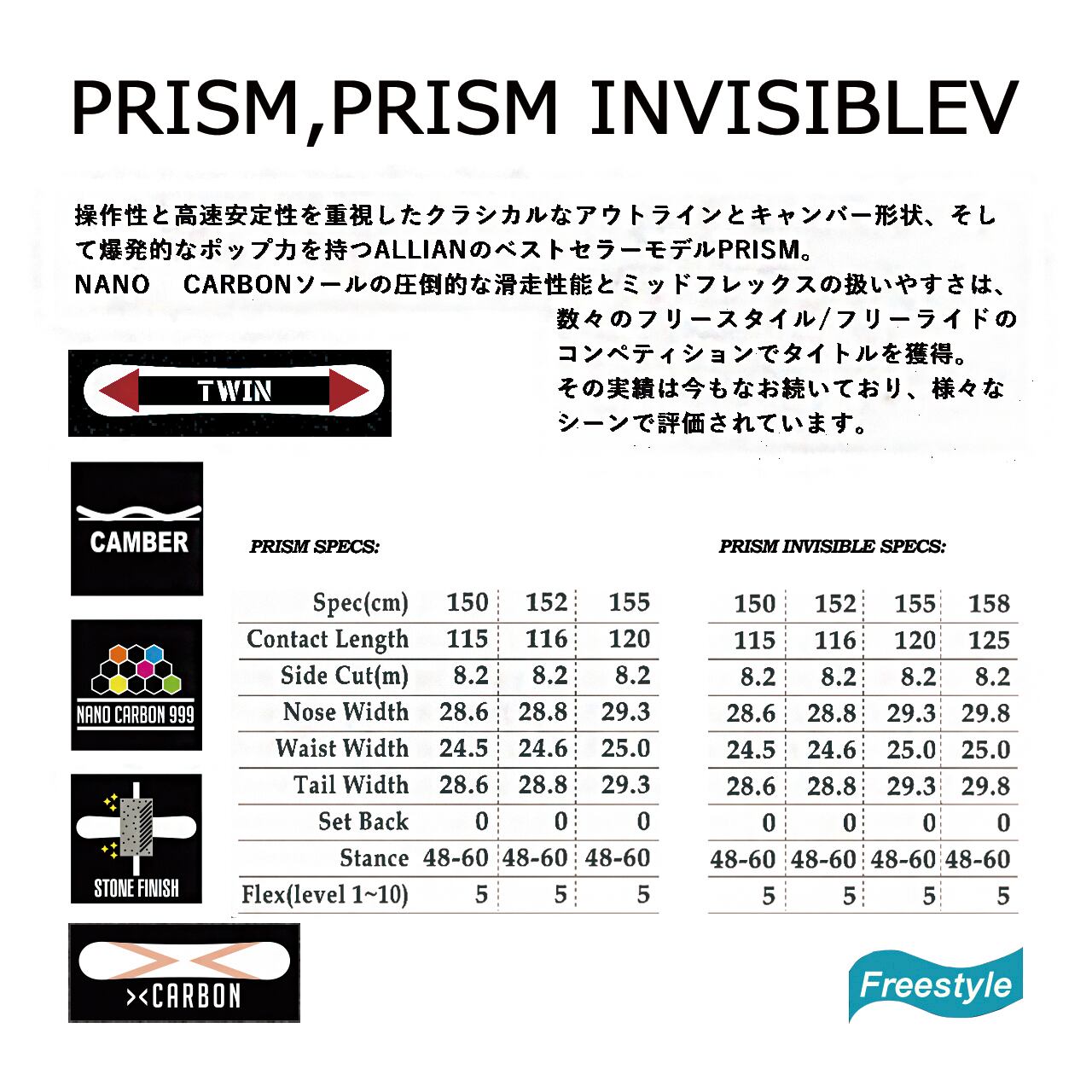 予約 23-24 ALLIAN 『PRISM INVISIBLE』 スノーボード アライアン ...