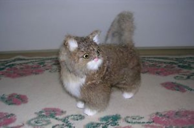 【送料無料】ウサギc3299gyrealistic lifelike cat playing rabbit fur furry animal c3299gy
