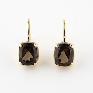 Calm rectangle pierce〈Smoky quartz〉