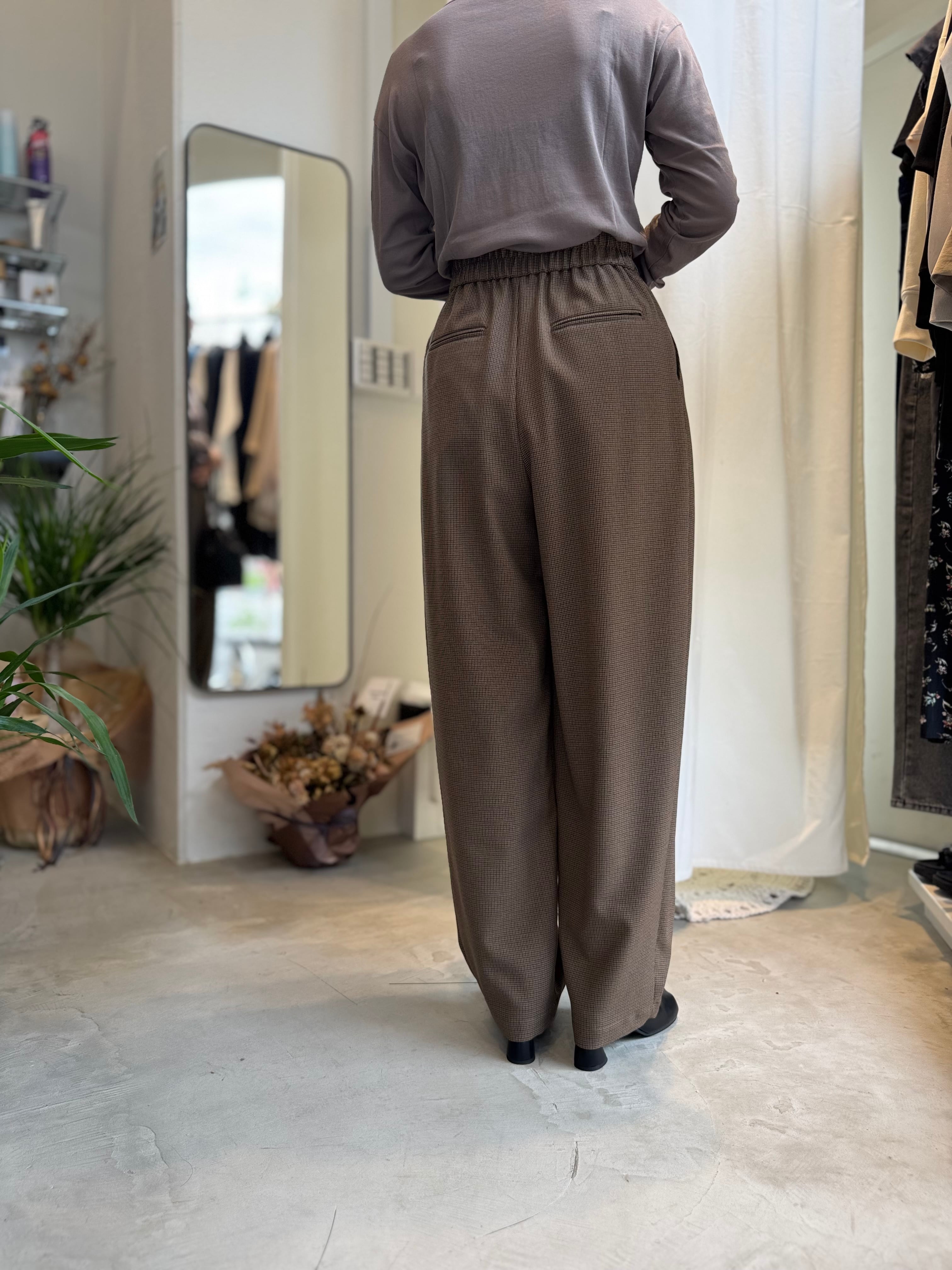 【PASSIONE】千鳥柄タックコクーンパンツ 536658