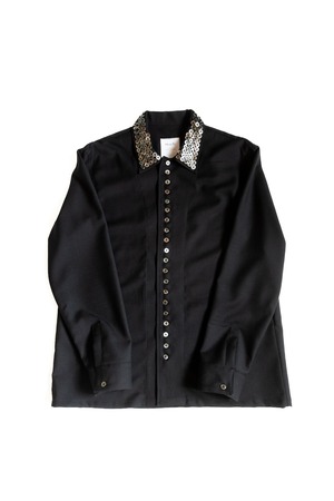 25AW 144 shell button wool shirt