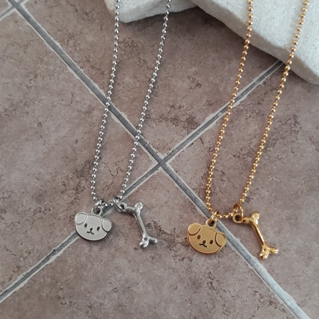 Dog＆Bone Charm necklace