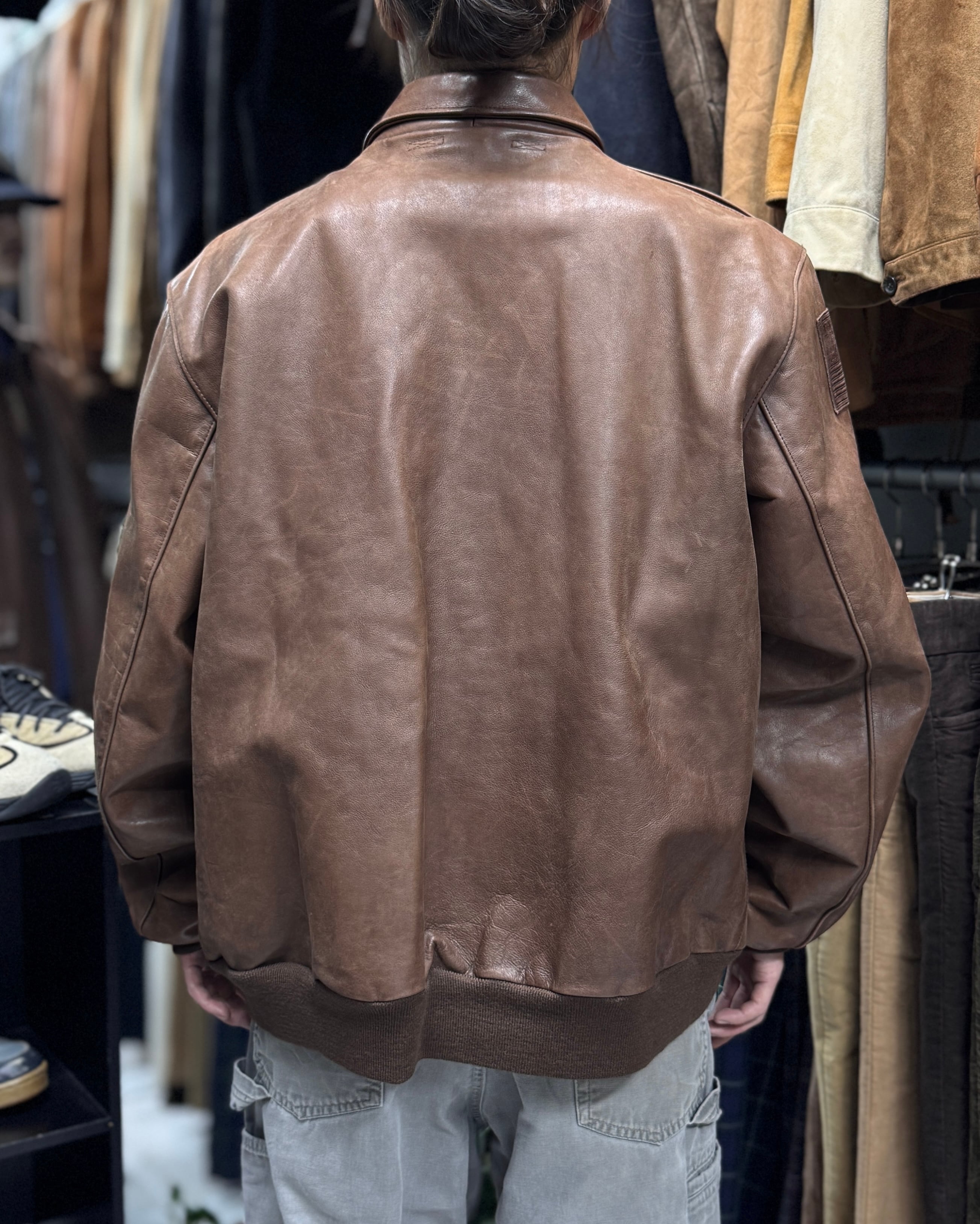 90's Polo by Ralph Lauren Design Leather Jacket “A-2 Type