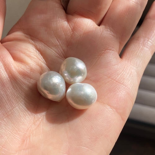 K18 South Sea Pearl Earring back-L／K18 南洋バロックパール白・片ピアスキャッチ（一粒）ーLサイズ