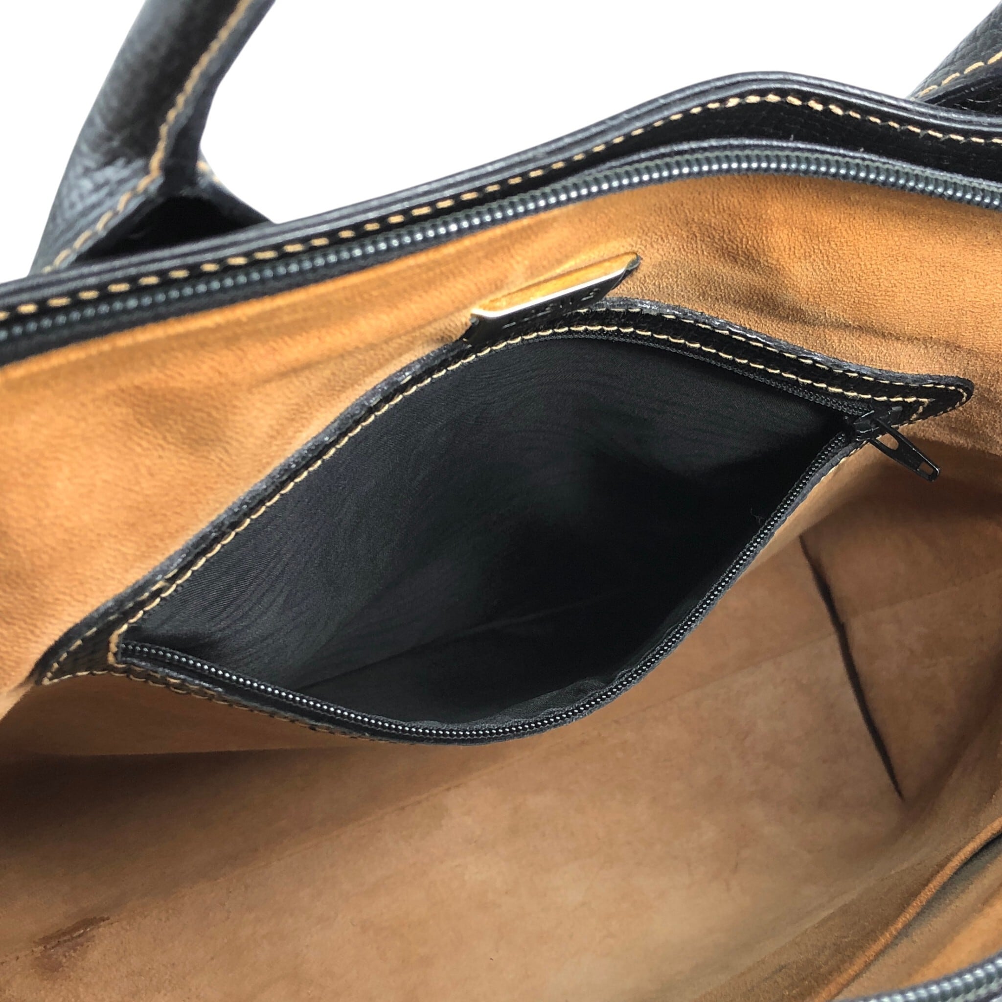 LOEWE ロエベ ハンドバッグ ブラック ロゴ型押し レザー トートバッグ