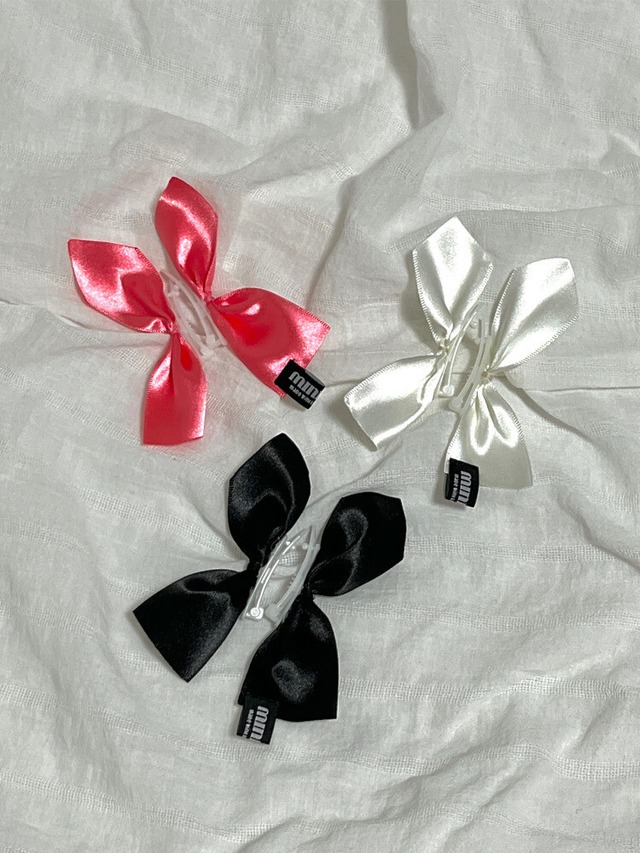 《予約》Satin twin ribbon pin (3color)