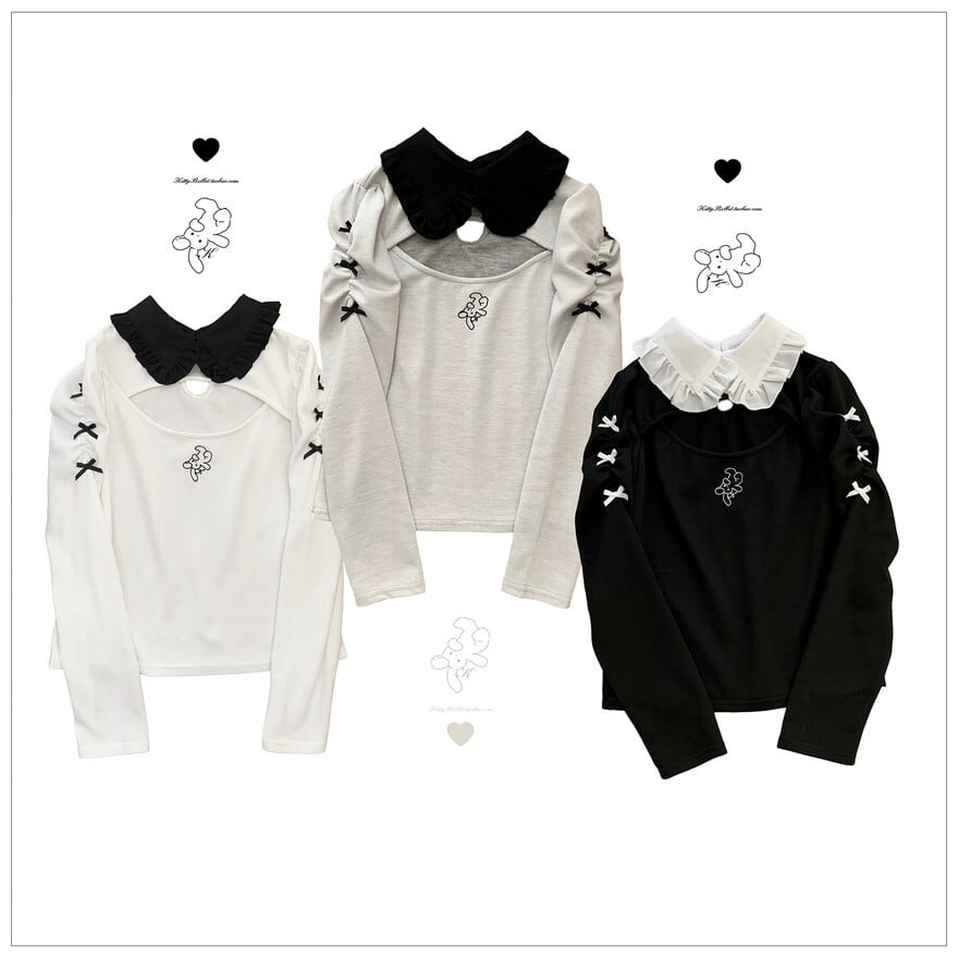 サブカル 服 地雷系 通販 ブラウス 穴あき ガーリー JKスタイル 地下アイドル