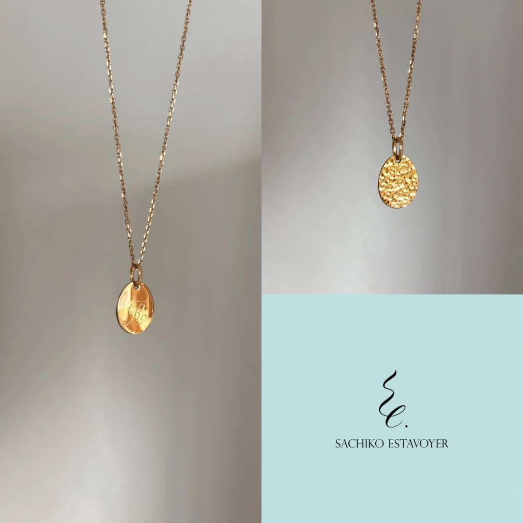 受注制作・SACHIKO ESTAVOYER・洋彫りイニシャルペンダントトップ(Mサイズ)