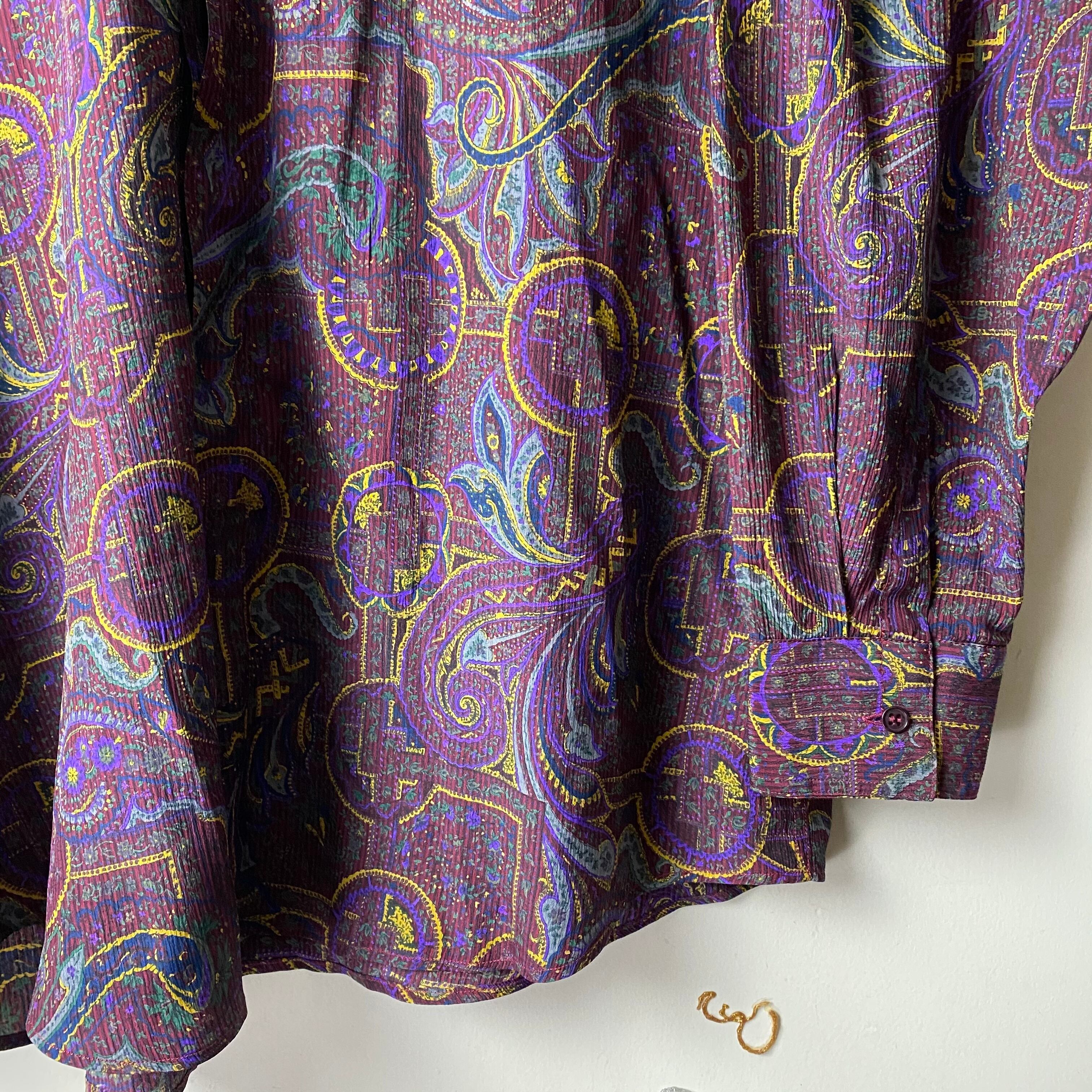 vintage 1980's GIANNI VERSACE paisley pattern silk shirt | NOIR ONLINE