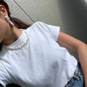 [ブルーレースアゲート] 淡水パールネックレス［GSN049］