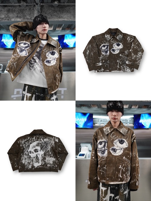 【RUPTIVEY】painted leather jacket”禊眼"