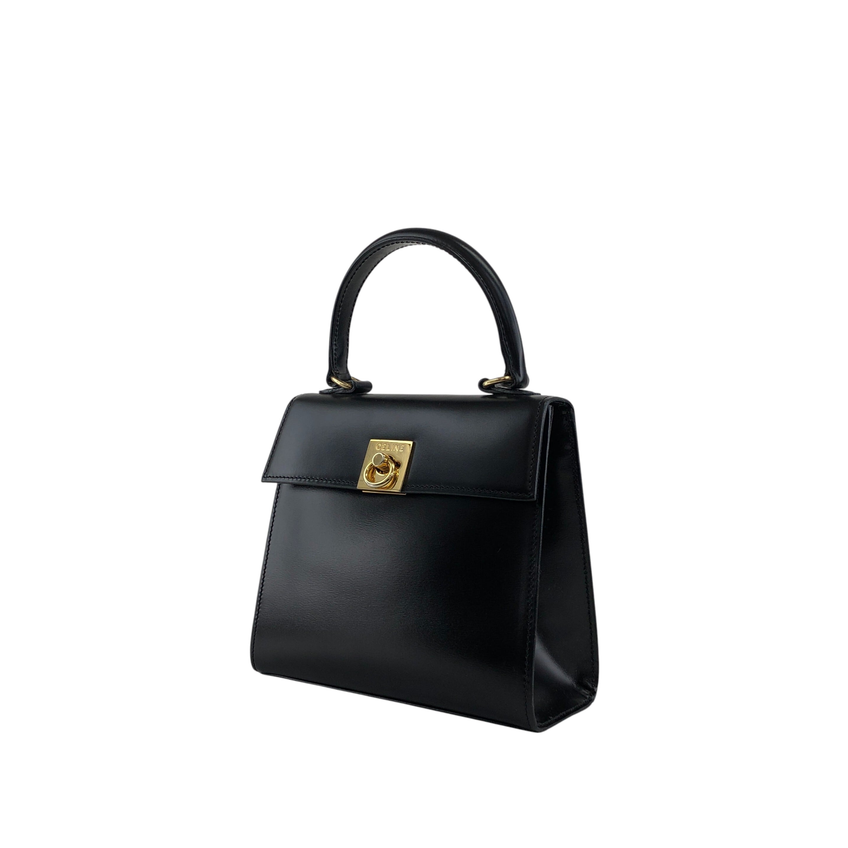CELINE セリーヌ ショルダーバッグ ブラック ガンチーニ レザー 2way