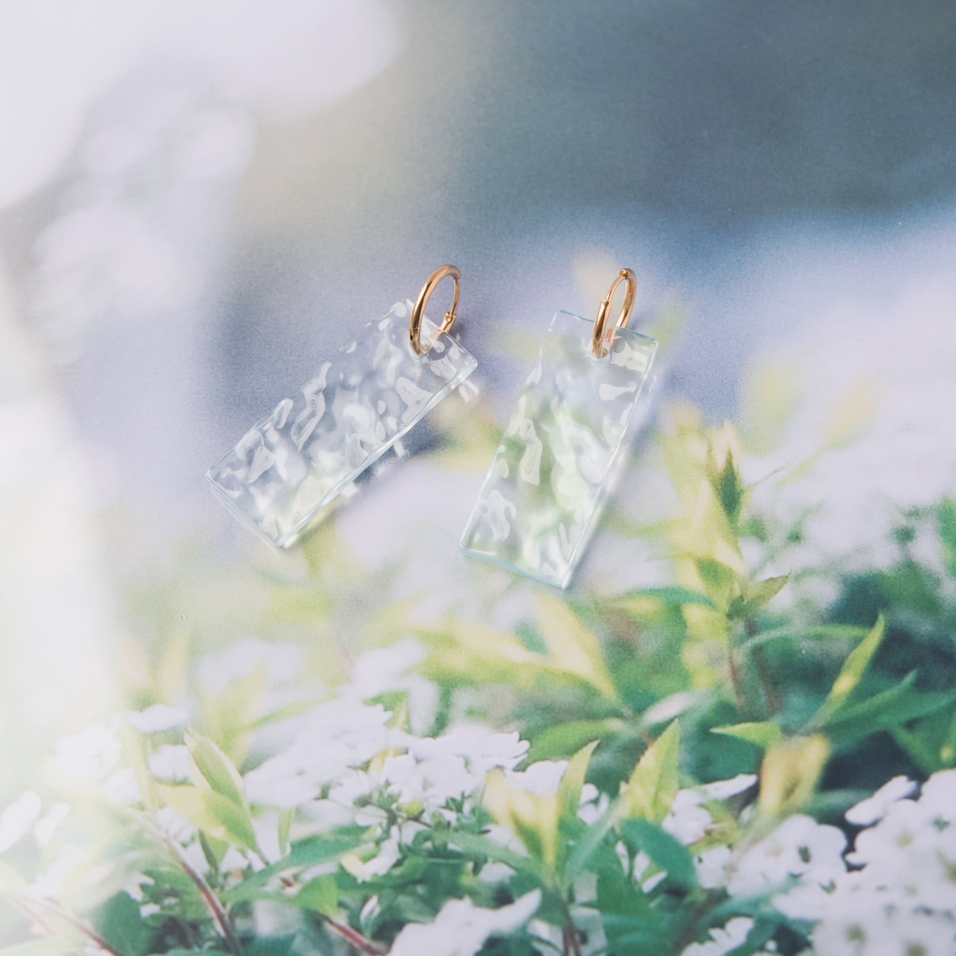 水面スクエアピアス/イヤリング | HAQC.