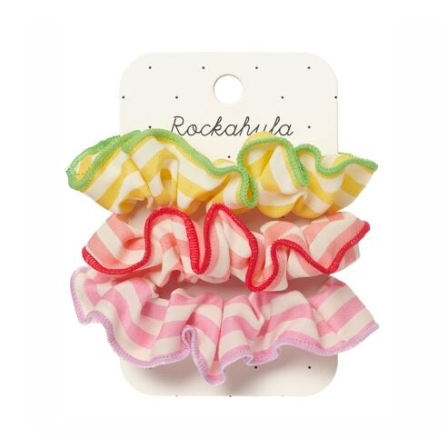 H2570M:Candy Stripe 3 Pack Scrunchies-MULTI