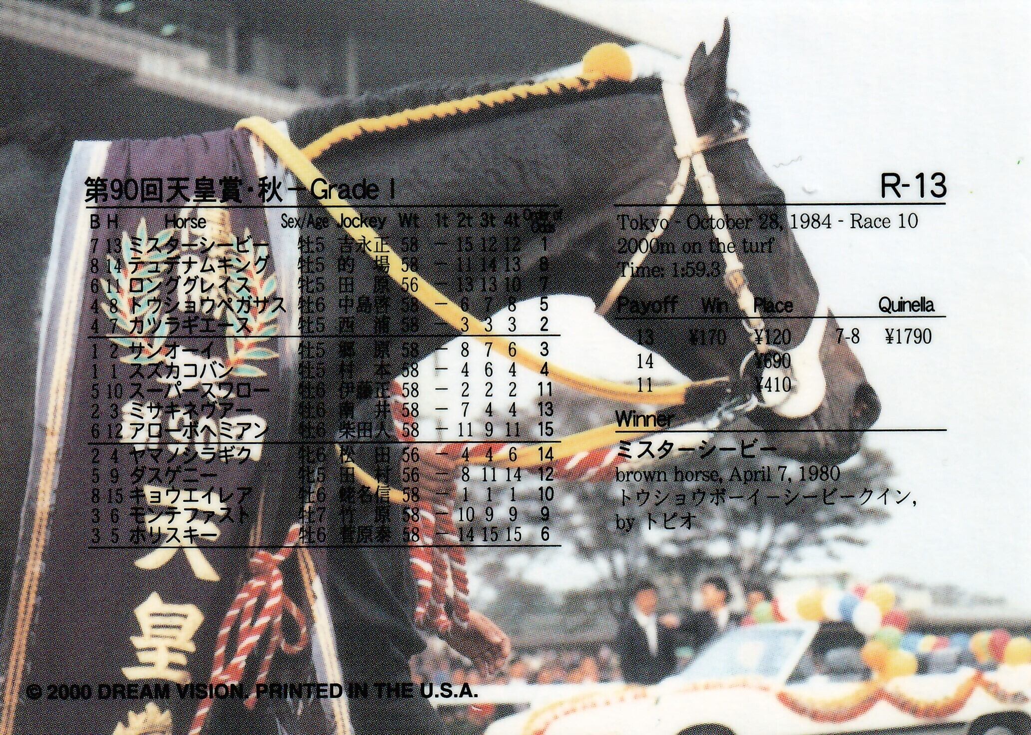 第90回天皇賞(秋)：ミスターシービー「The Victory 2000」R-13 | Pay ID