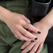 tangled ball cuff ring/gold