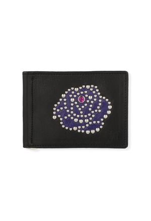 GIVE FLOWERS LEATHER WALLET BLACK