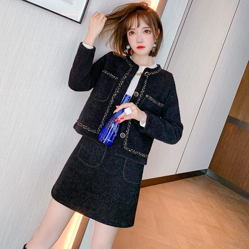 レースボタンコート ポケットハイウェストウェストスカート ウィンター 冬物 MIUCO39989532769