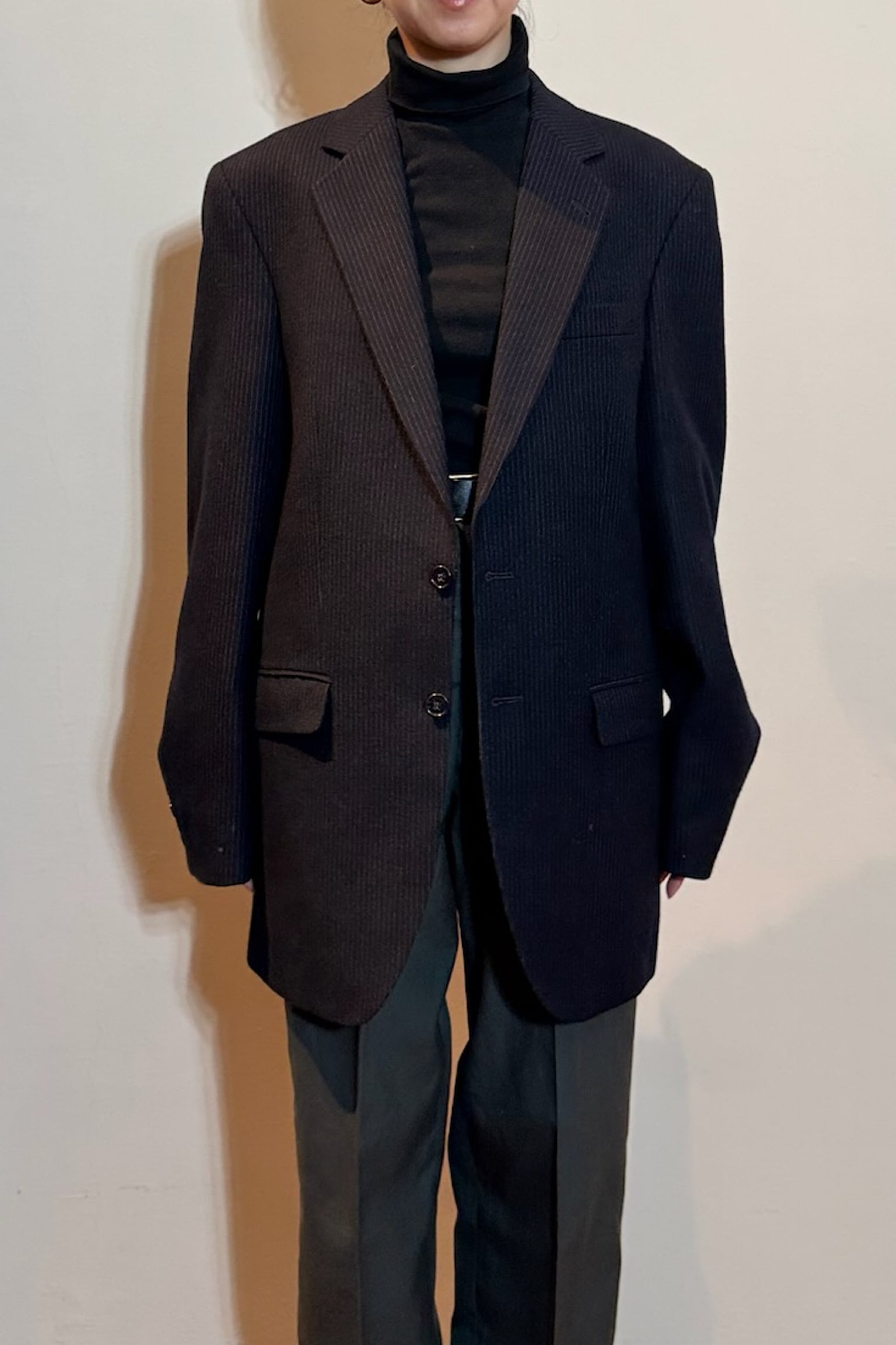 ネイビーストライプウールジャケット | DROOMTUIN_VINTAGE