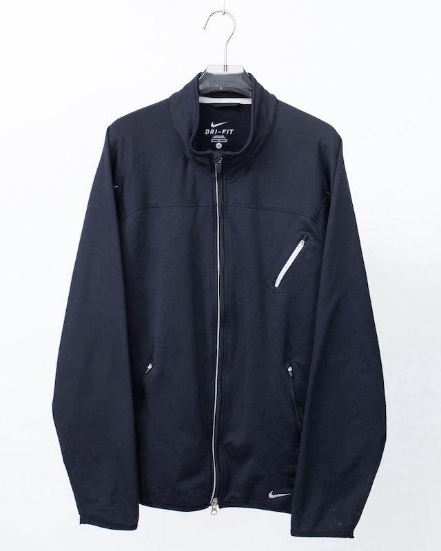 "NIKE" design stretch fabric high neck zip up jacket