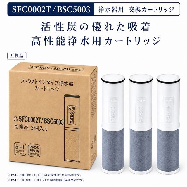 【JIS規格試験済み】 BSC05003 SFC0002T クリンスイ互換用カートリッジ SFC0002 BSC05001 浄水カートリッジ 3本セット互換品カートリッジ 浄水 SFC0002TTS FP1025 PZ871-3の同等品 交