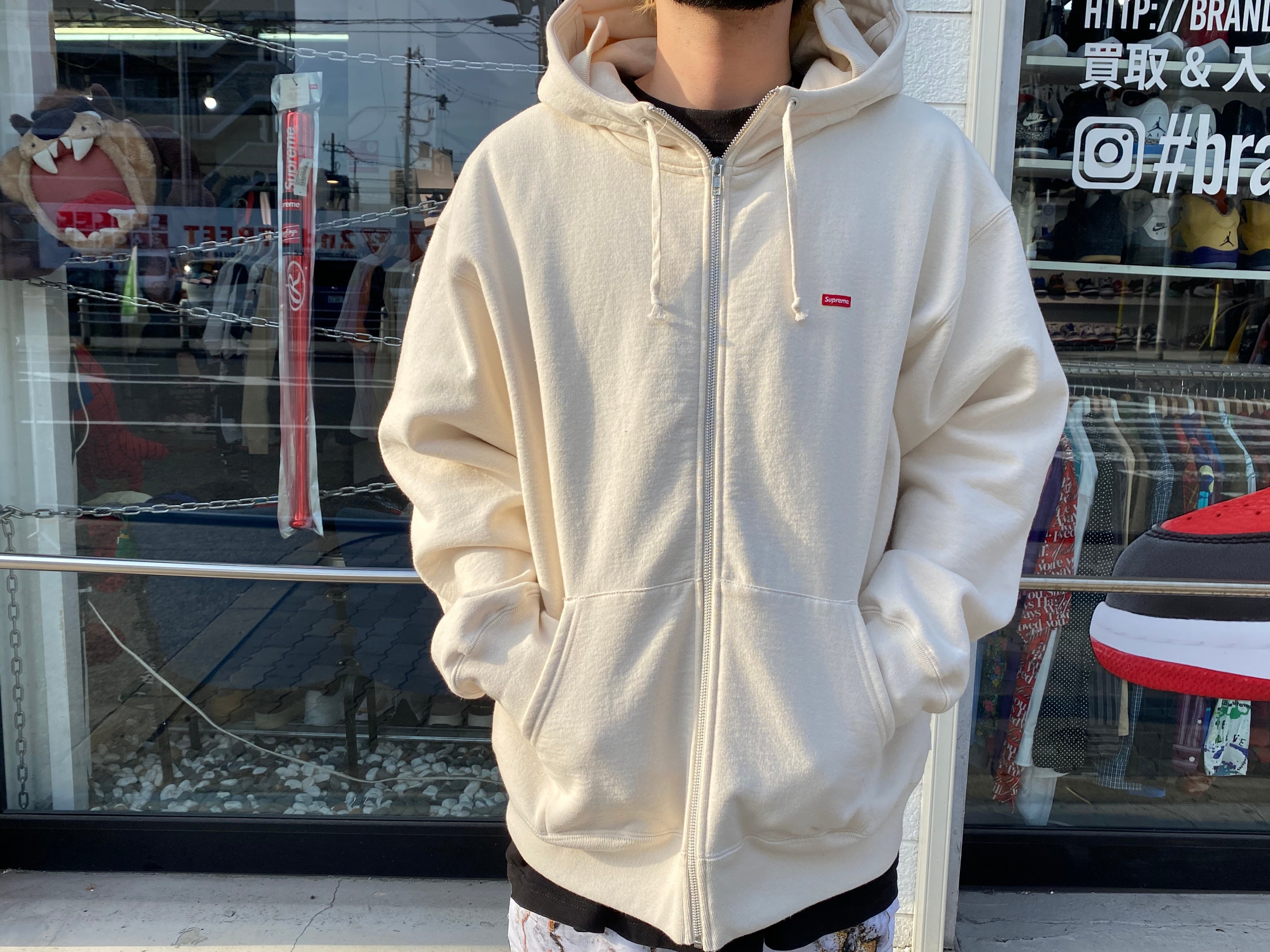 Supreme 21AW SMALL BOX FACEMASK ZIP UP HOODED SWEATSHIRT NATURAL  
