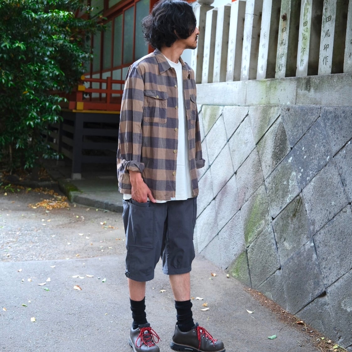 SASSAFRAS(ササフラス) / Overgrown Pants 1/2 Nylon -Charcoal- (SF