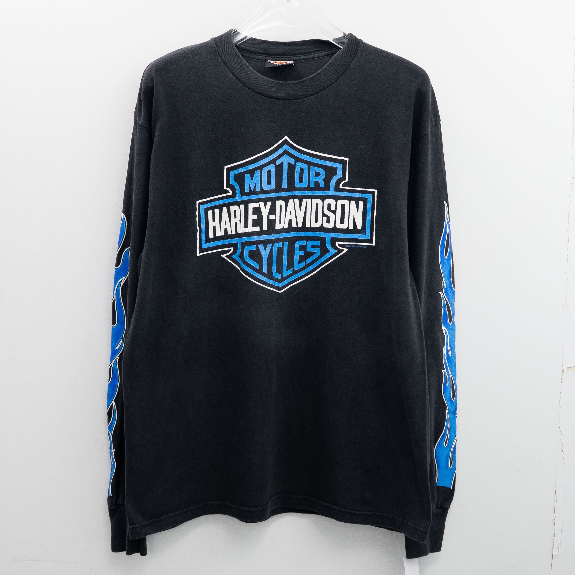 Harely Davidson " Blue Flame South Seas L/S " Original Tag XL(Resize)【A9-623】