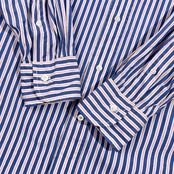 J.PRESS ジェイプレス ストライプ柄 BD ボタンダウン 長袖シャツ LL/ブルー×ピンク系 メンズ