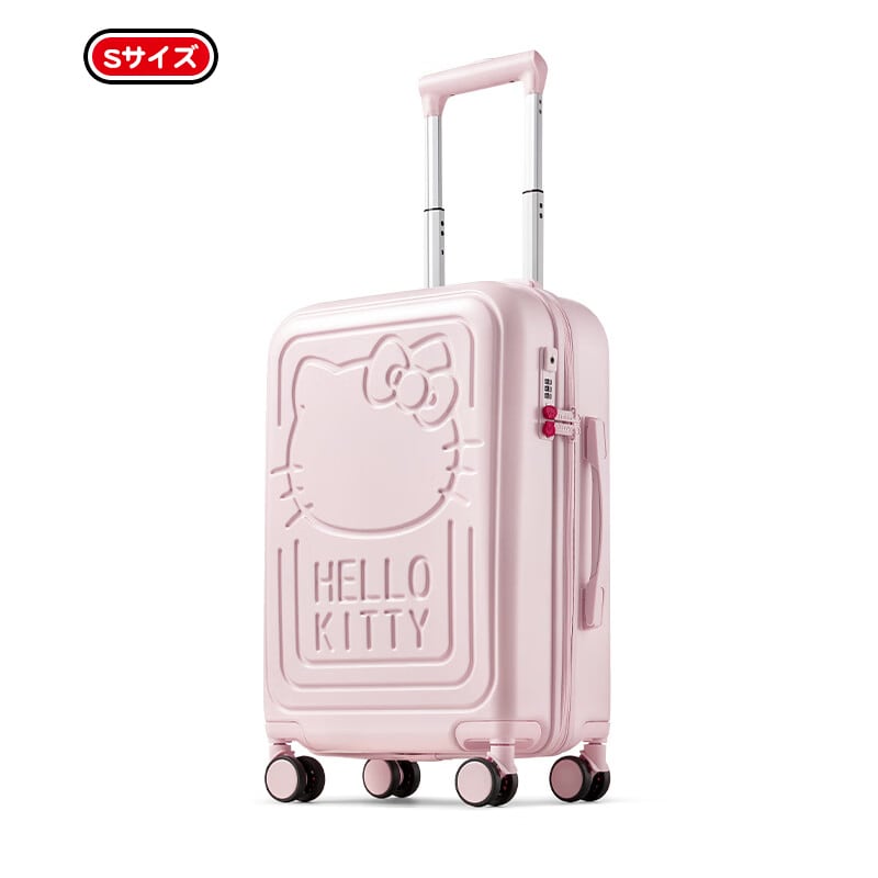 ハローキティ スーツケース ピンク エンボス加工 ｜ 大人可愛い