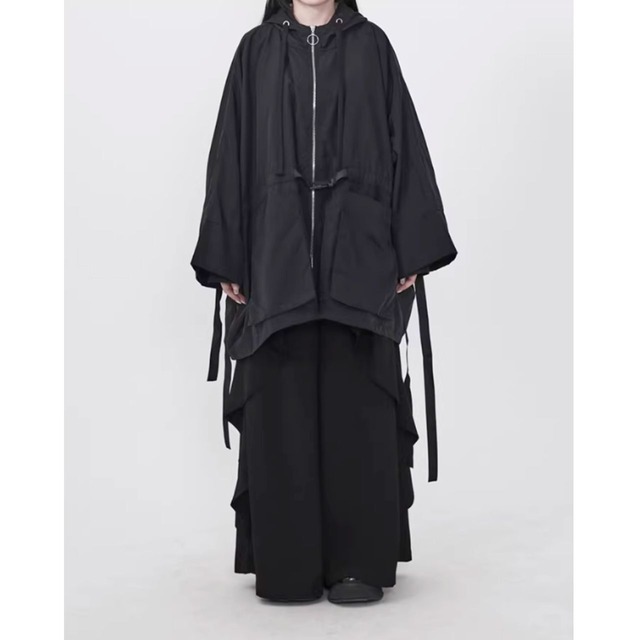Oversized hooded drawstring jacket C0531