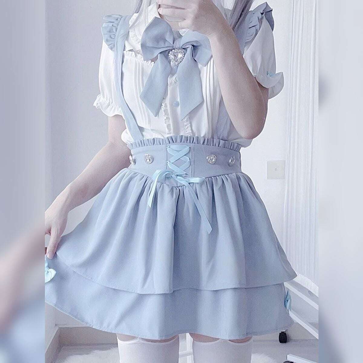 ゆめかわ♡全2カラー リボン付き♪ 量産型セットアップ set36 | ゆめ 