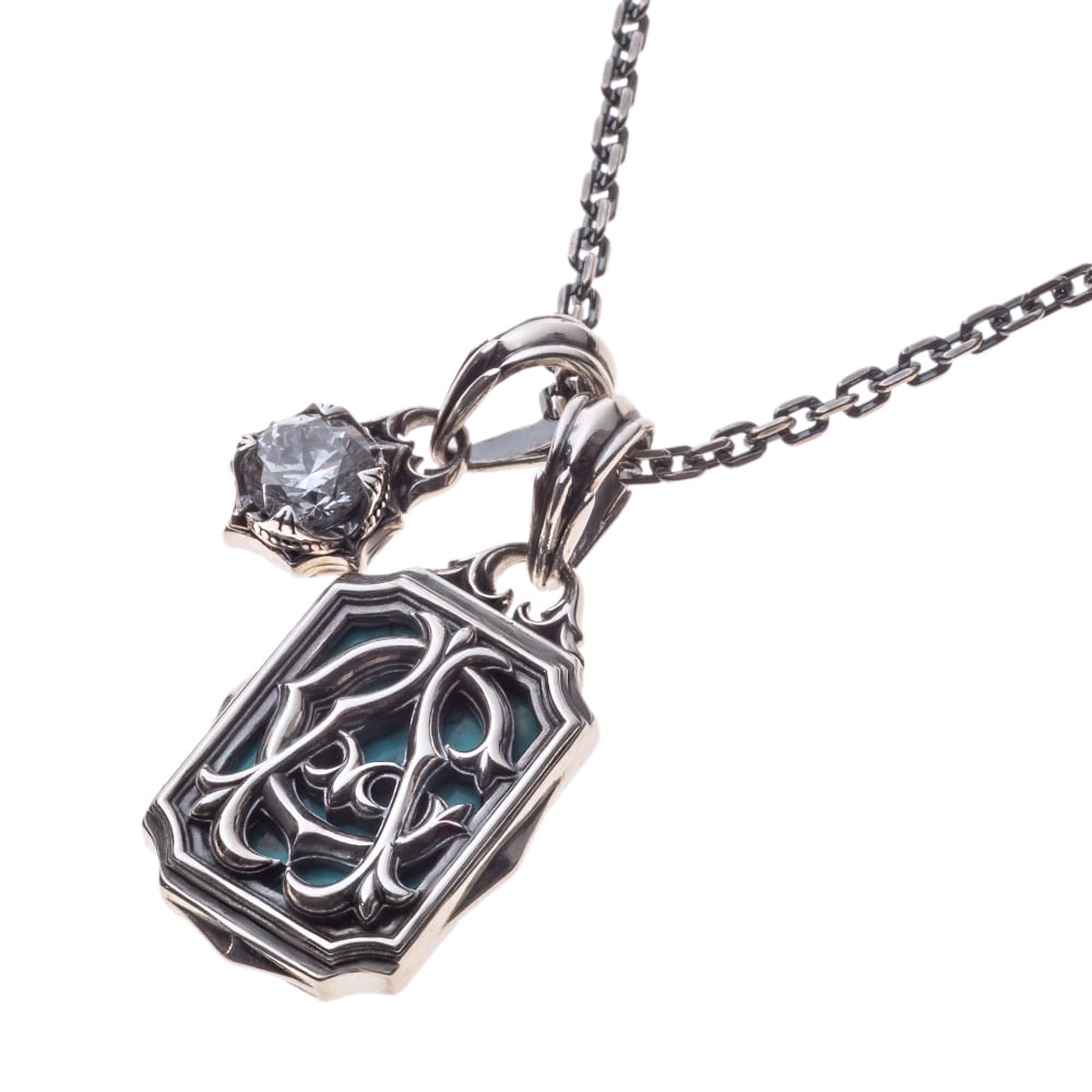 ダブルモノグラムペンダント 50cmマルチデザインチェーン付属 ACP0377 Double Monogram Pendant with 50cm Multi-Design Chain シルバーアクセサリーブランド silver jewelry