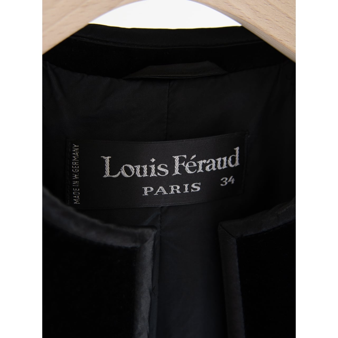 【Louis Feraud PARIS】Made in W.Germany 100% Cotton Velvet Collarless Jacket（ルイ フェロー 西ドイツ製 コットンベルベット ノーカラージャケット）