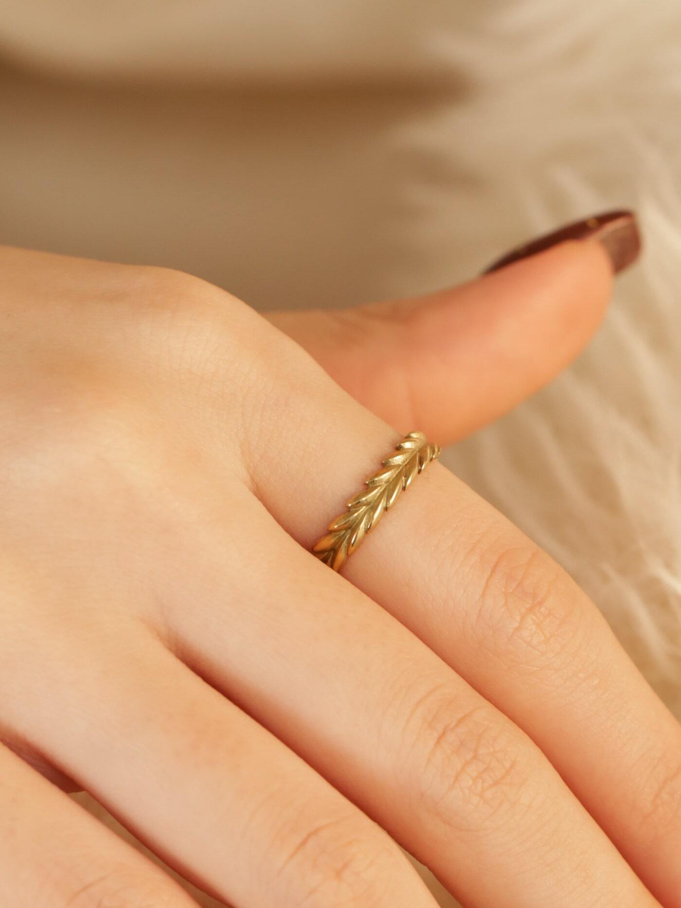 316L hawaiian maile ring #r09