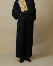 i’m here - with PIPING : SAILOR PANTS ：Black｜異素材パイピング／ウールライトメルトン／“1枚で仕立てる”