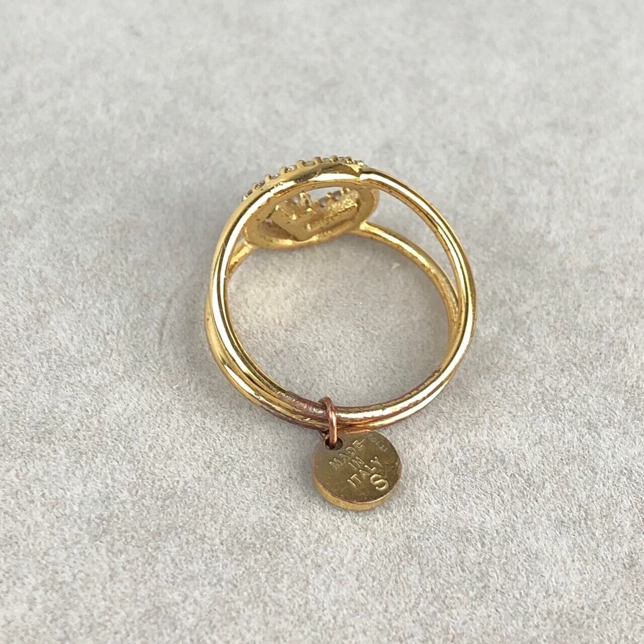 【美品】FENDI フェンディ ストーンロゴ 指輪 リング ゴールド Mサイズ ラッピング無料】FENDI フェンディ バゲット リング ストーン 8AH813