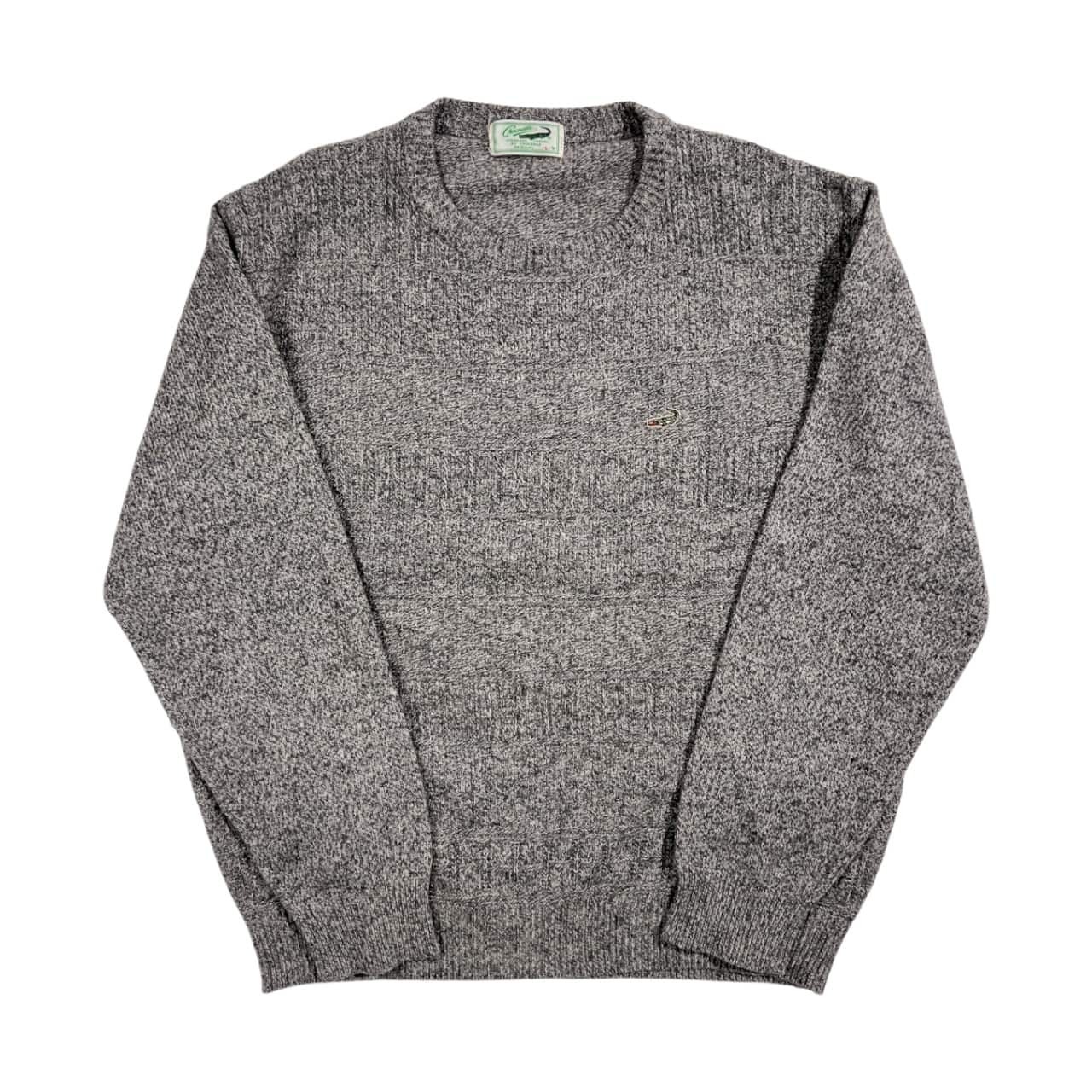 Crocodile クロコダイル デザイン ニット セーター L/グレー系 メンズ