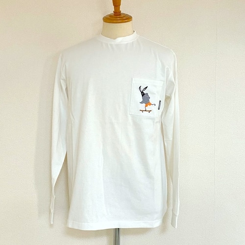 Shabby Pocket Embroidery L/S T-shirts　Off White