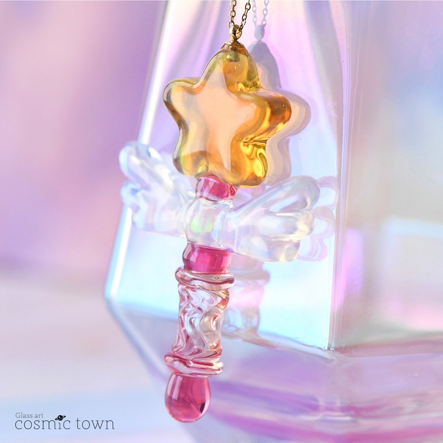 【9月26日22時販売開始】- cosmic candy rod - コスミックキャンディロッド / starウイングver. / ペンダント / ネックレス / ギフトボックス / ボロシリケイトガラス【オパール入り】【cosmic town】