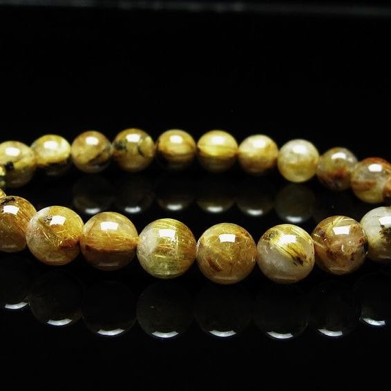 ルチルクォーツ ブレスレット 8mm タイチンルチル ブレスレット メール便可 [M便 1/10] 111-49212