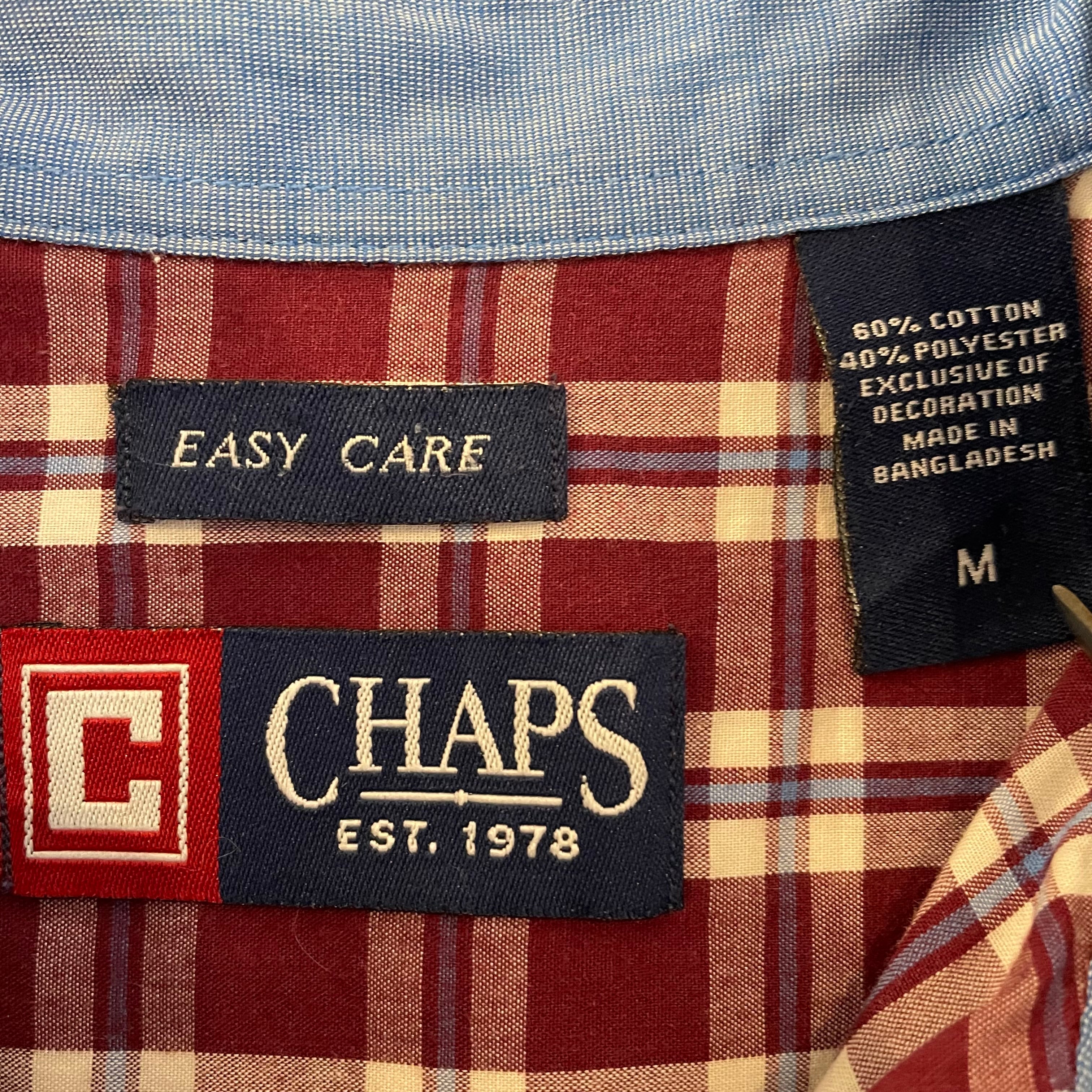 CHAPS ジャケット　フルジップ　刺繍ロゴ　シンプル　裏地チェック柄　LO6