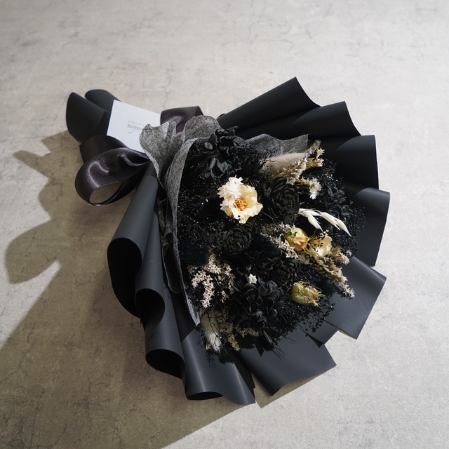 ドライフラワーの花束 Mサイズ ブラック M-527≪限定１点≫
