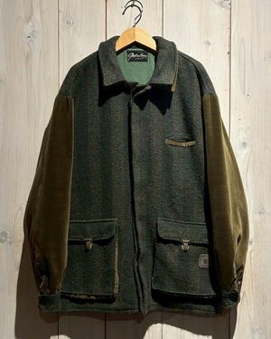 【a.k.a.C.a.k.a vintage】80's Velour Switching Euro Vintage Loose Jacket