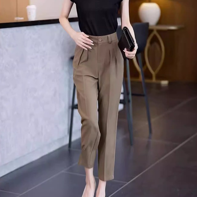 ワンタック クロップド テーパード パンツ K1076