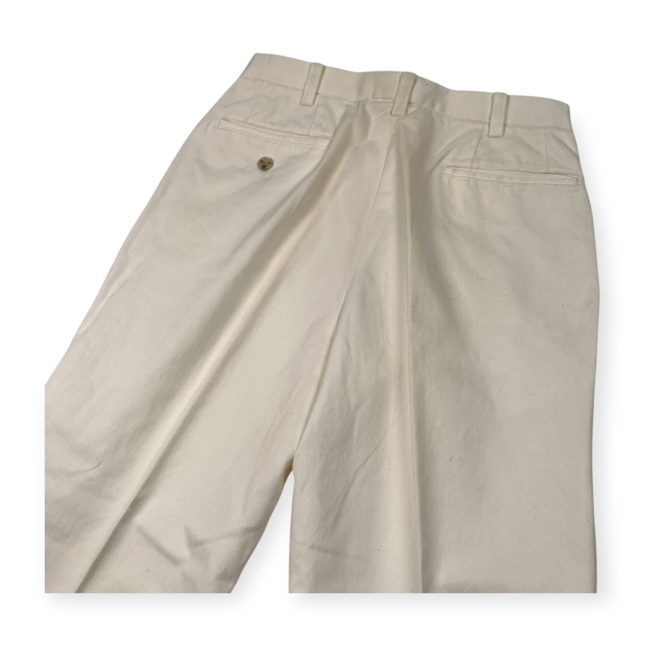 80s ビンテージ HARVARD ハーバード チノパン コットン パンツ サイズ 76 /裾ダブル/ホワイト/オールド/C-OY3780